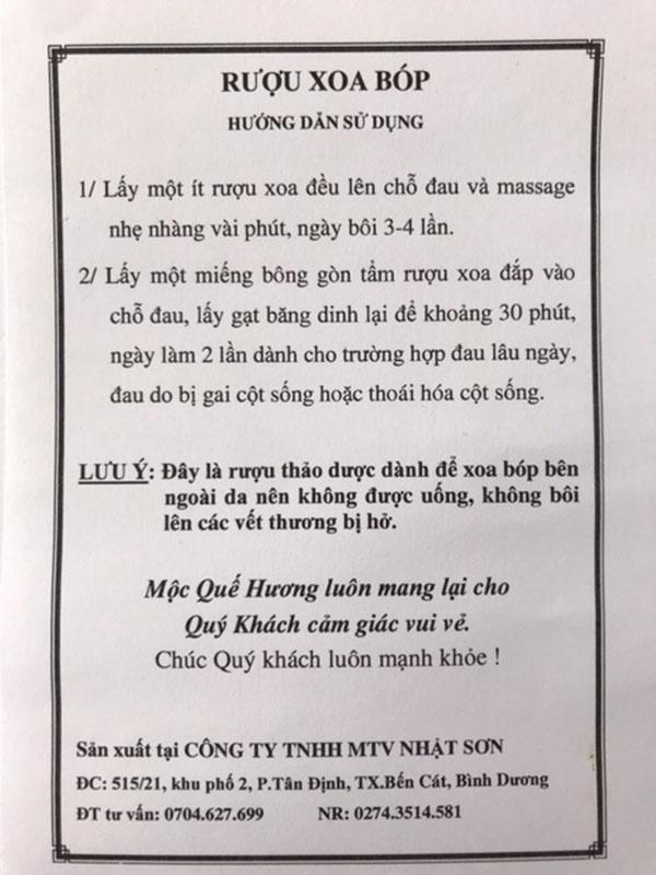 Rượu xoa bóp thảo dược